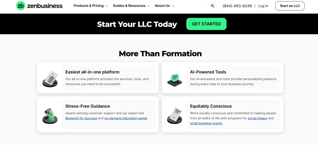 ZenBusiness features